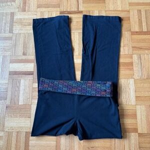 y2k 2009 fold over floral flare leggings by old navy